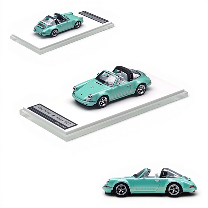 Lot57Supplies Diecast Shop Zincit Model 1:64 scale Tiff Blue Singer Targa diecast car on a white display base.