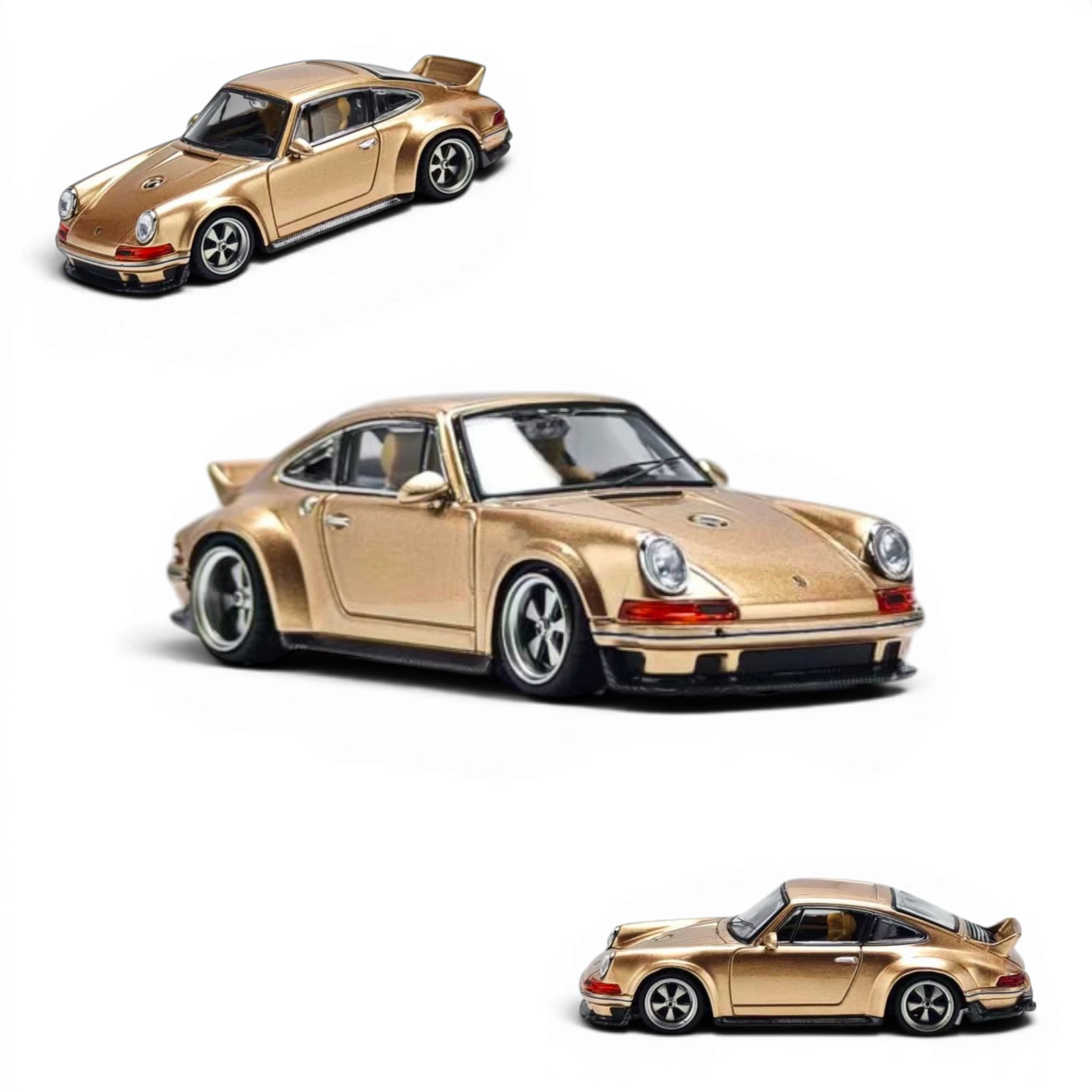 Zincit Singer DLS diecast model car in vintage champagne gold, 1:64 scale, available at Lot57Supplies Diecast Shop.