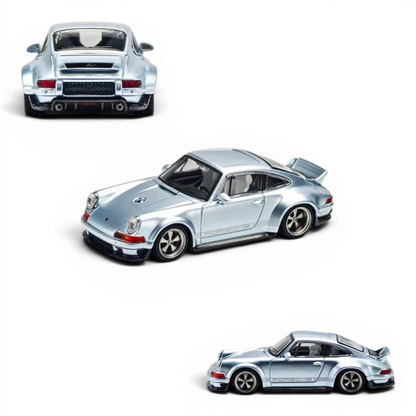 Zincit Singer DLS 1:64 scale diecast model car in ice blue from Lot57Supplies Diecast Shop, shown from multiple angles.
