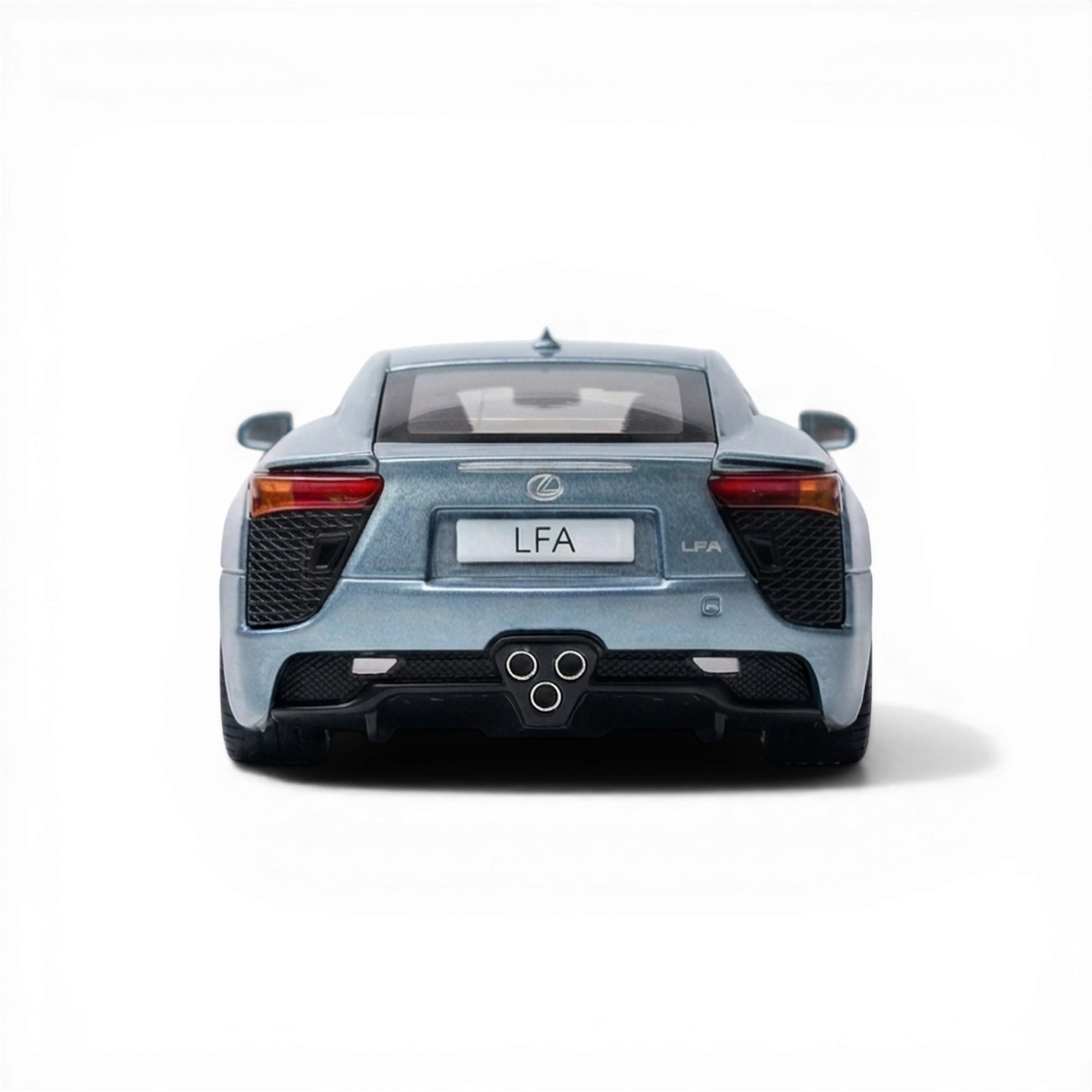 Lot57Supplies Diecast Shop Glacier Blue Lexus LFA 1:64 scale diecast model car with triple exhaust and detailed rear.