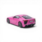 Lot57Supplies Diecast Shop neon pink 1:64 scale diecast model of the Lexus LFA with detailed engine and opening hood.