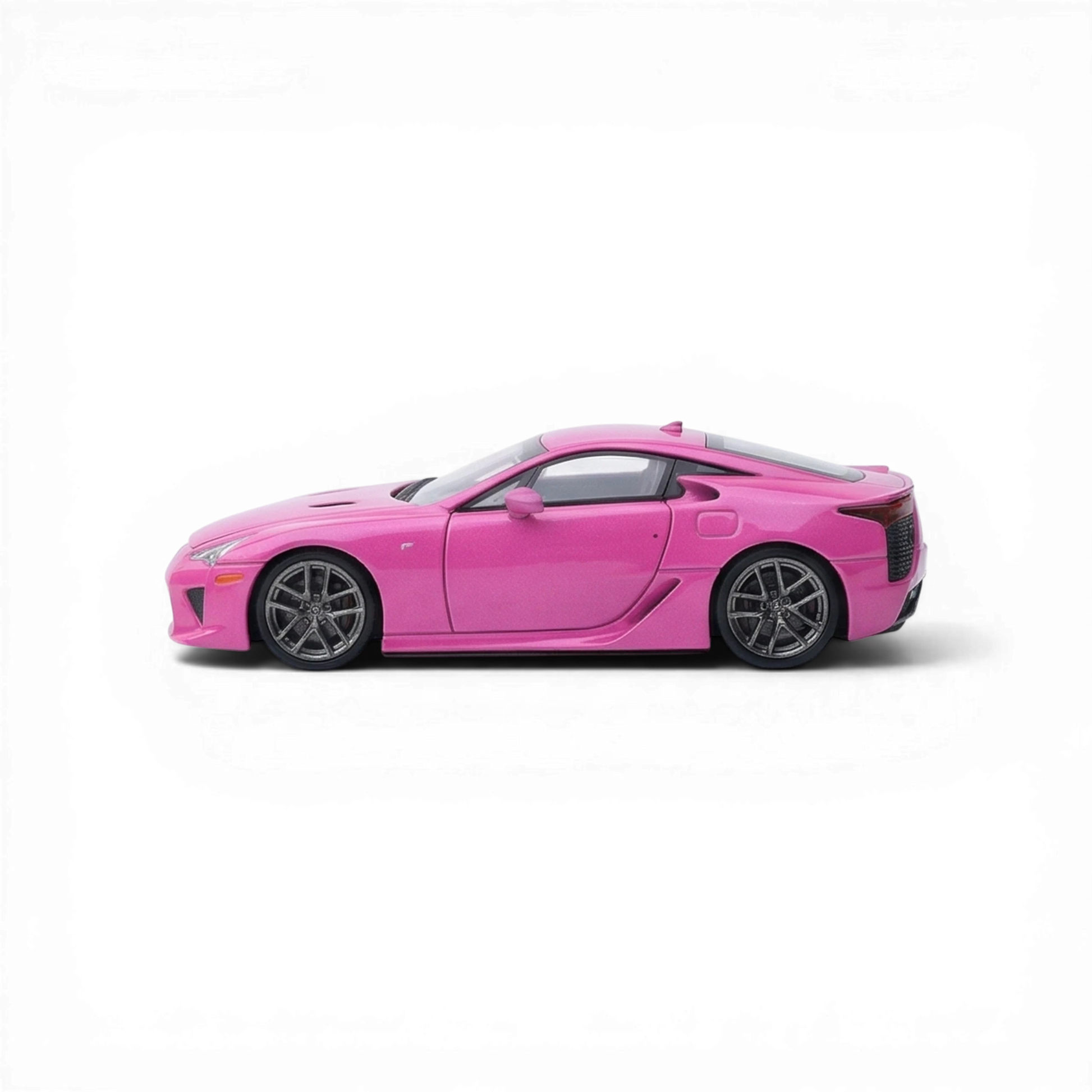 Lot57Supplies Diecast Shop neon pink 1:64 scale diecast model of the Lexus LFA with opening hood and engine detail.