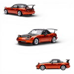 Lot57Supplies diecast model of a red Mazda Miata MX-5 with pop-up headlights and a black spoiler. 1:64 scale.