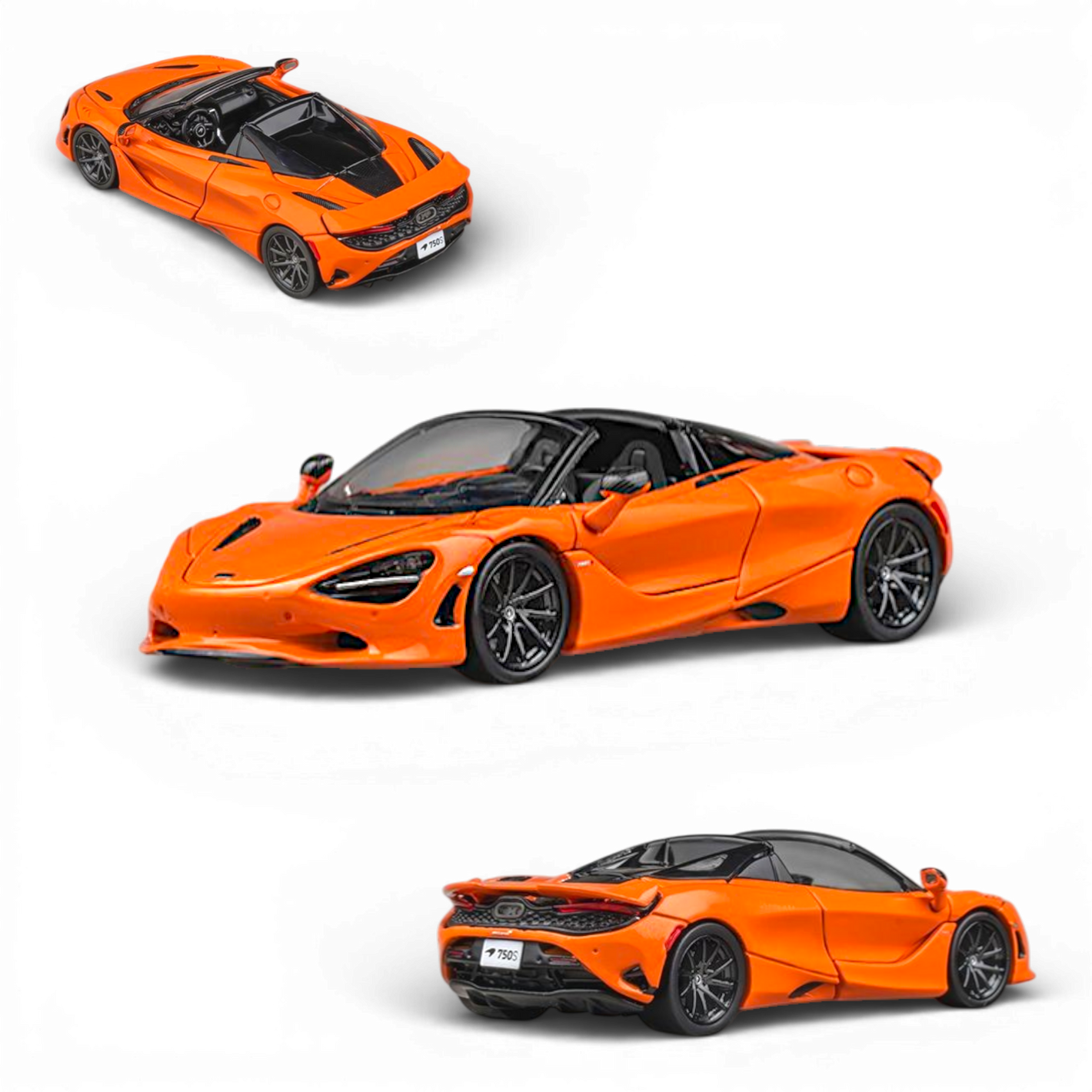Lot57Supplies Diecast Shop: CM Model 1:64 scale McLaren 750S Spider in Ember Orange diecast with removable top cover.