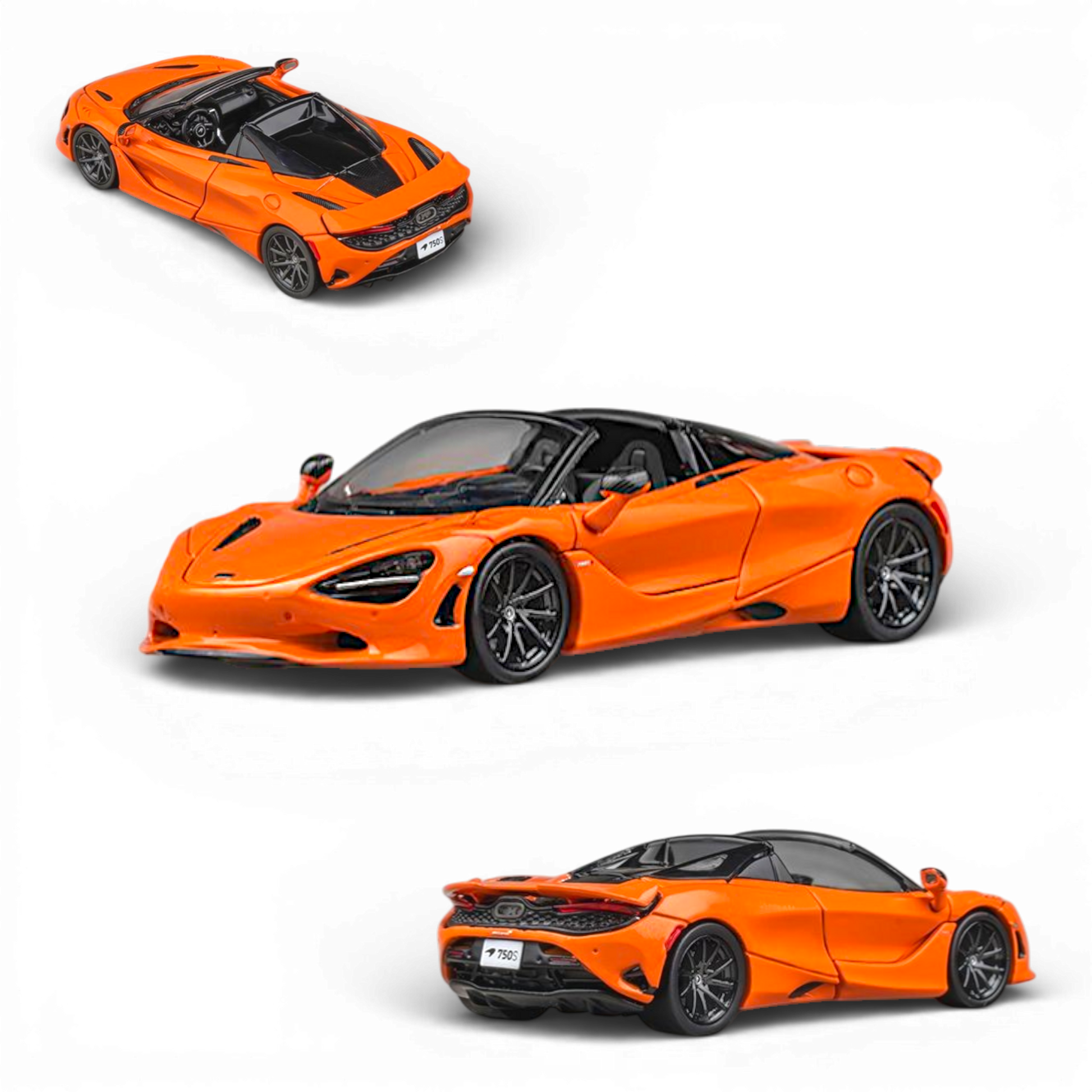 Lot57Supplies Diecast Shop: CM Model 1:64 scale McLaren 750S Spider in Ember Orange diecast with removable top cover.