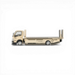 Lot57Supplies Diecast Shop: MicroTurbo 1:64 scale custom hauler in tan with TBC livery. Features dual trailer modes and custom wide-body kit.