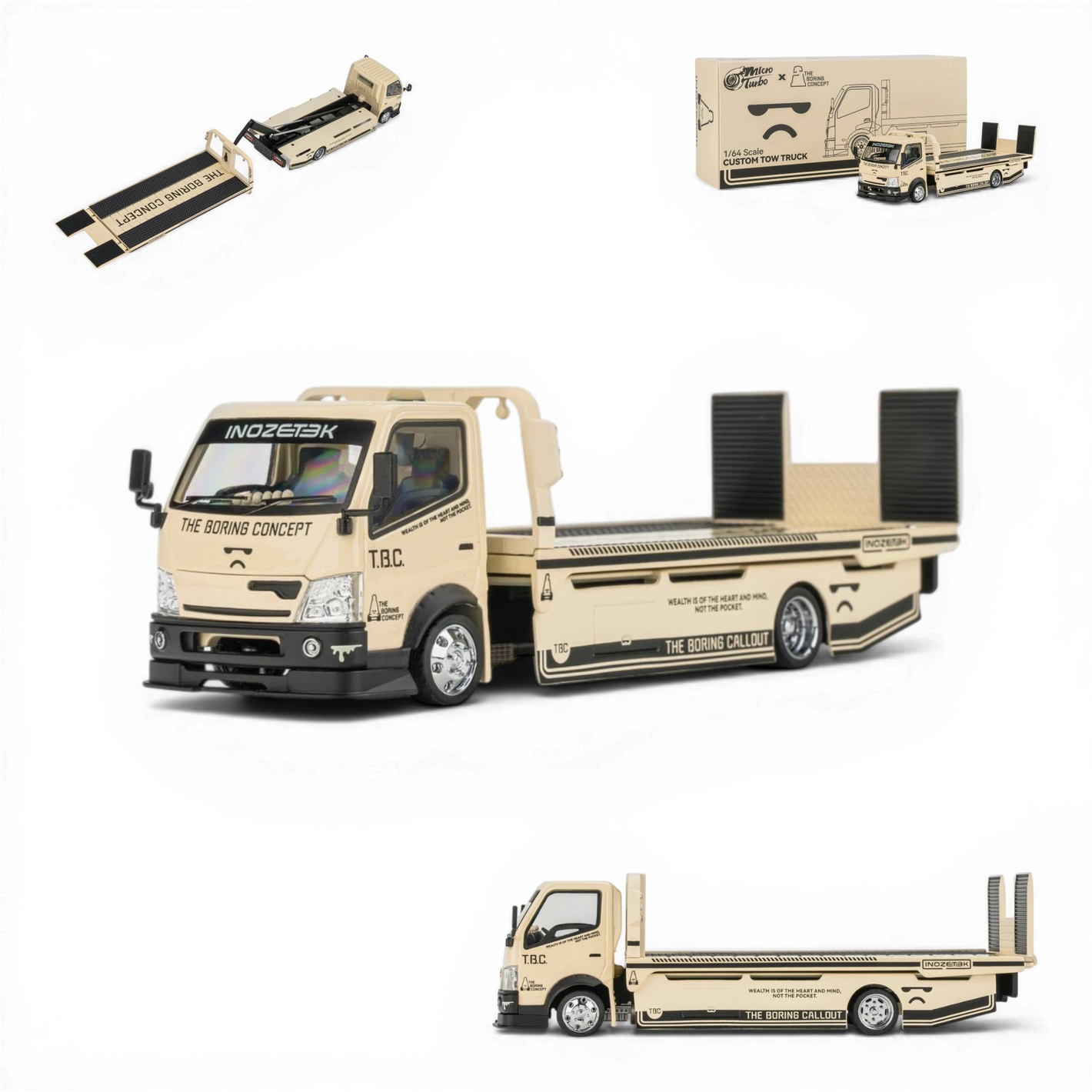 Lot57Supplies Diecast Shop 1:64 scale custom hauler diecast model with TBC livery, dual trailer modes, and custom wide-body kit.