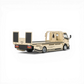 Lot57Supplies Diecast Shop 1:64 scale tan MicroTurbo Custom Hauler with TBC Livery, wide-body kit, and dual trailer modes.