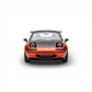 Lot57Supplies Diecast Shop: Orange 1:64 scale Microturbo Mazda Miata MX-5 HEC2023 Edition diecast model with pop-up headlights and black hood.