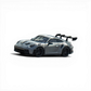 Lot57Supplies Diecast Shop Minichamps Porsche 911 GT3 RS raw silver 1:64 scale diecast model with large rear spoiler.