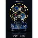 Lot57Supplies Diecast Shop: PSM x DMY 1:64 blue full carbon Pagani Zonda PS model car with yellow accents.