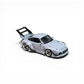 Lot57Supplies Diecast Shop 1:64 scale cement grey Porsche RWB 993 diecast model with a high tail spoiler.