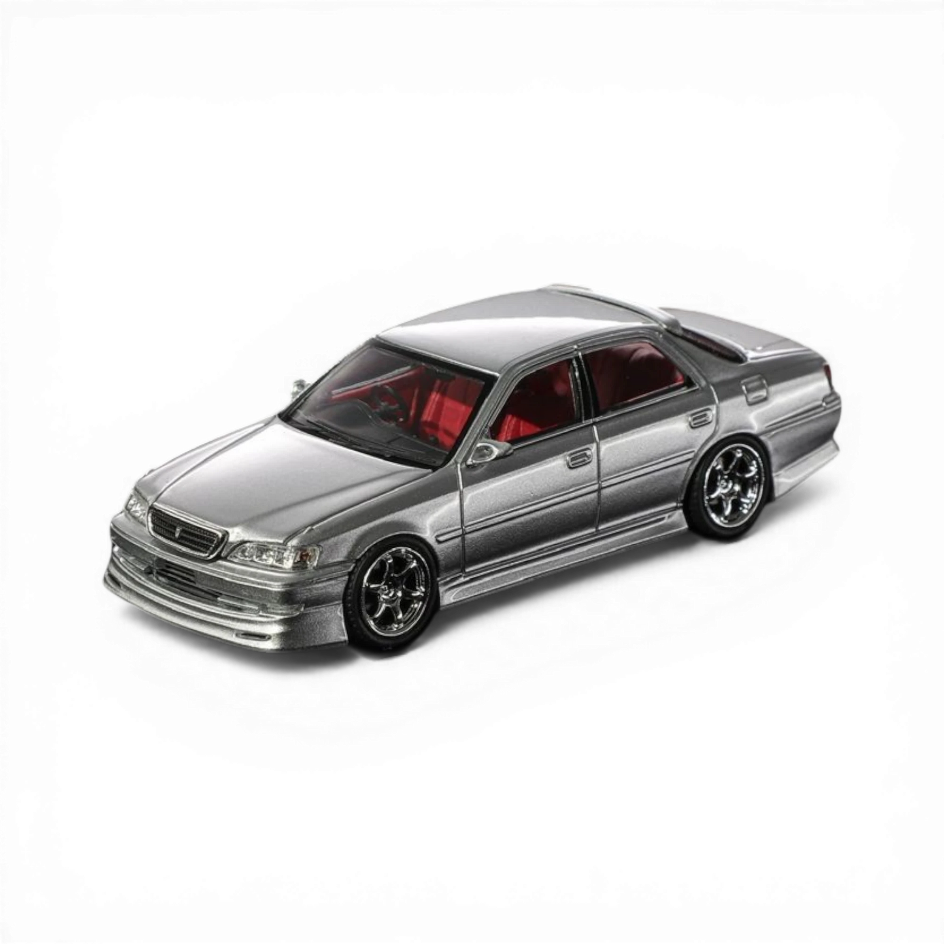 Lot57Supplies Diecast Shop silver 1:64 scale Mortal 64 Cresta diecast model with red interior and metallic paint.