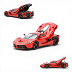 Lot57Supplies Diecast Shop red 1:64 scale Street Buster Ferrari F150 Lewis Hamilton model car with openable rear cover and detailed engine.