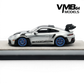 Lot57Supplies Diecast Shop VMB 992 GT3 RS 1:64 scale model in metallic silver with blue wheels and GT3 RS decal.