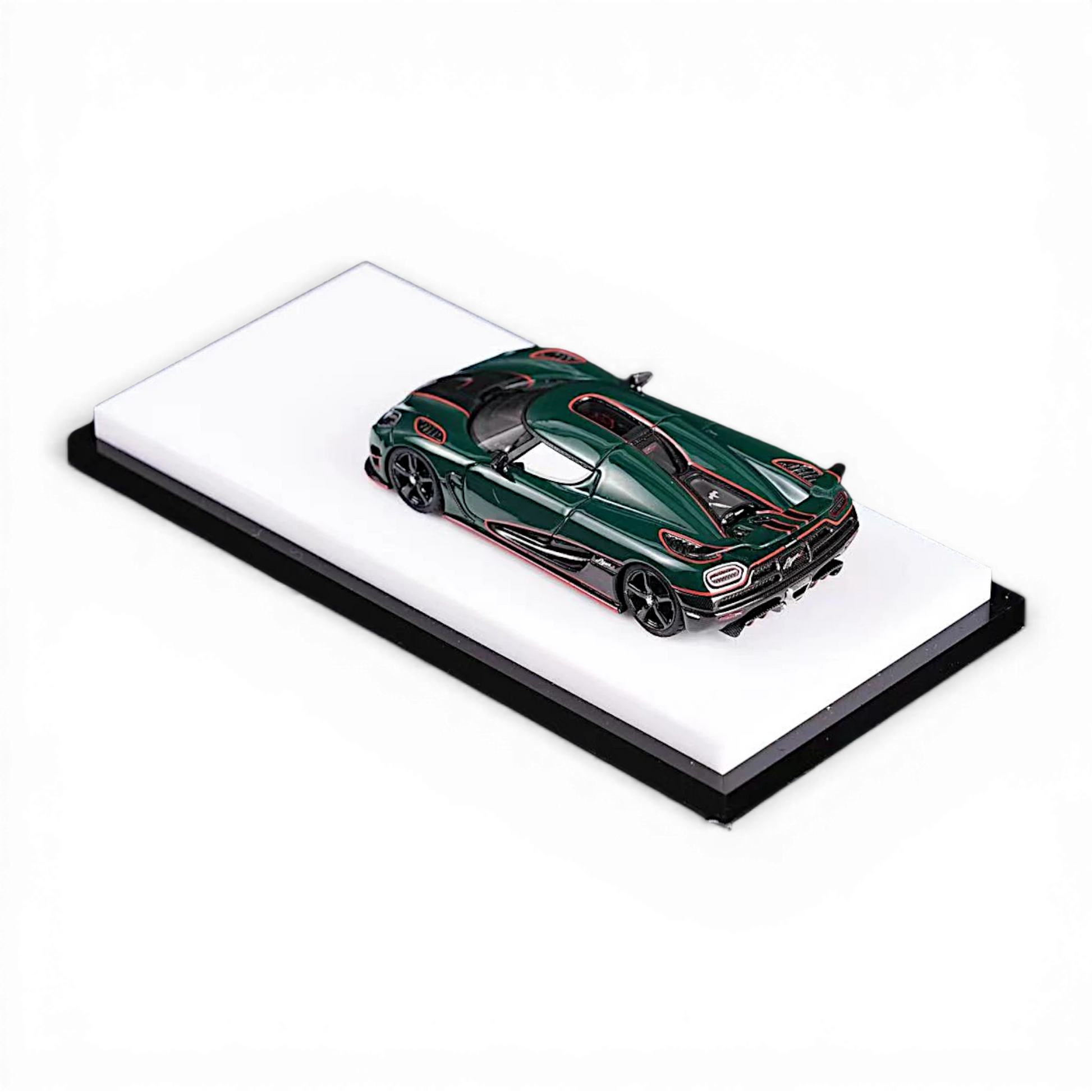 Lot57Supplies Diecast Shop VMB Koenigsegg Agera R RHD British Green 1:64 scale resin model car with red accents.