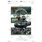 Lot57Supplies Diecast Shop WAM x EDM Pagani Utopia Roadster 1:64 scale resin model in Carbonio Verde Esposto green with intricate carbon fiber details.