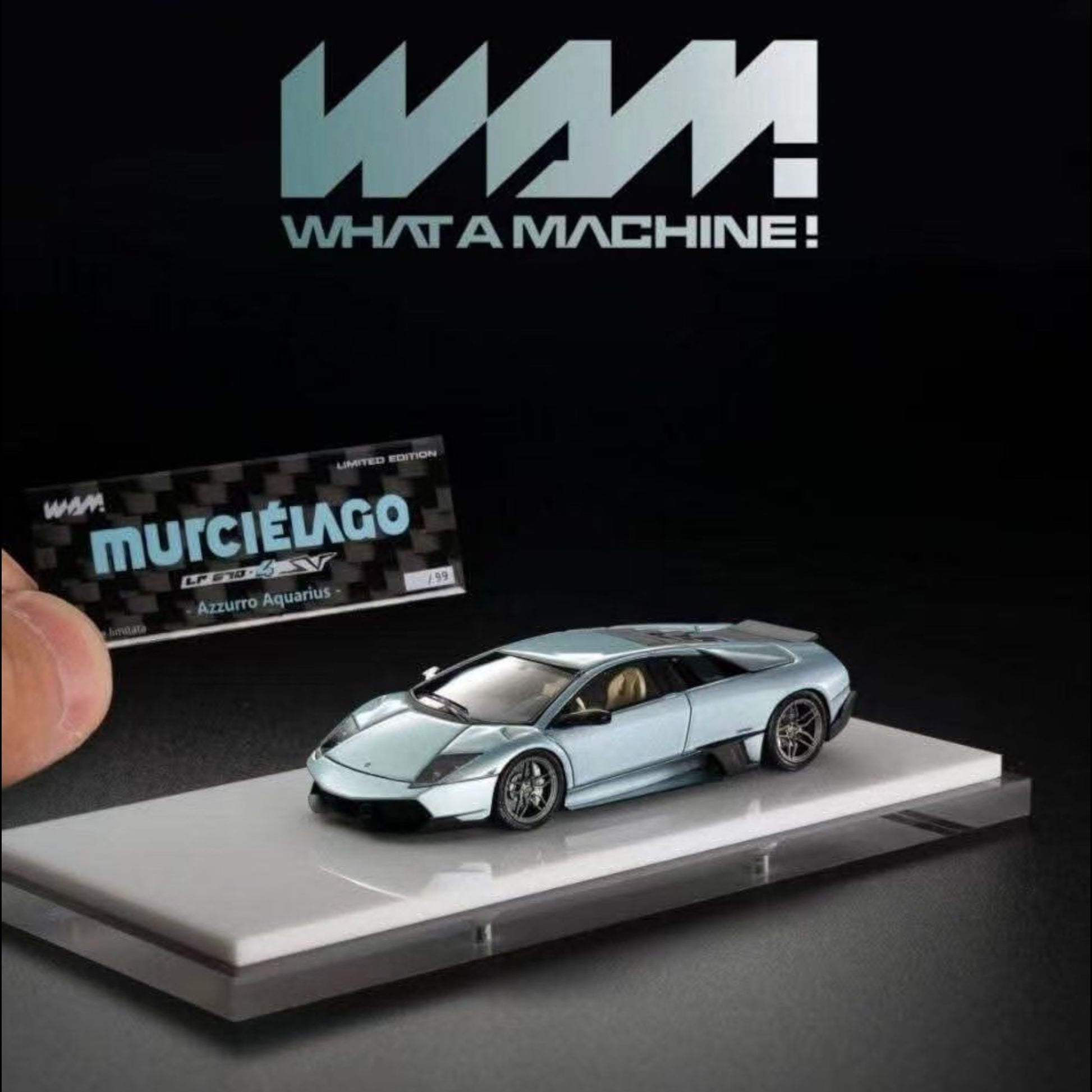 Lot57Supplies Diecast Shop: WAM 1:64 scale ice blue Lamborghini Murcielago LP670 Ducktail diecast model.