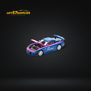 PopRace Mazda RX7 RE-AMEMIYA - Blue/Pink 1:64