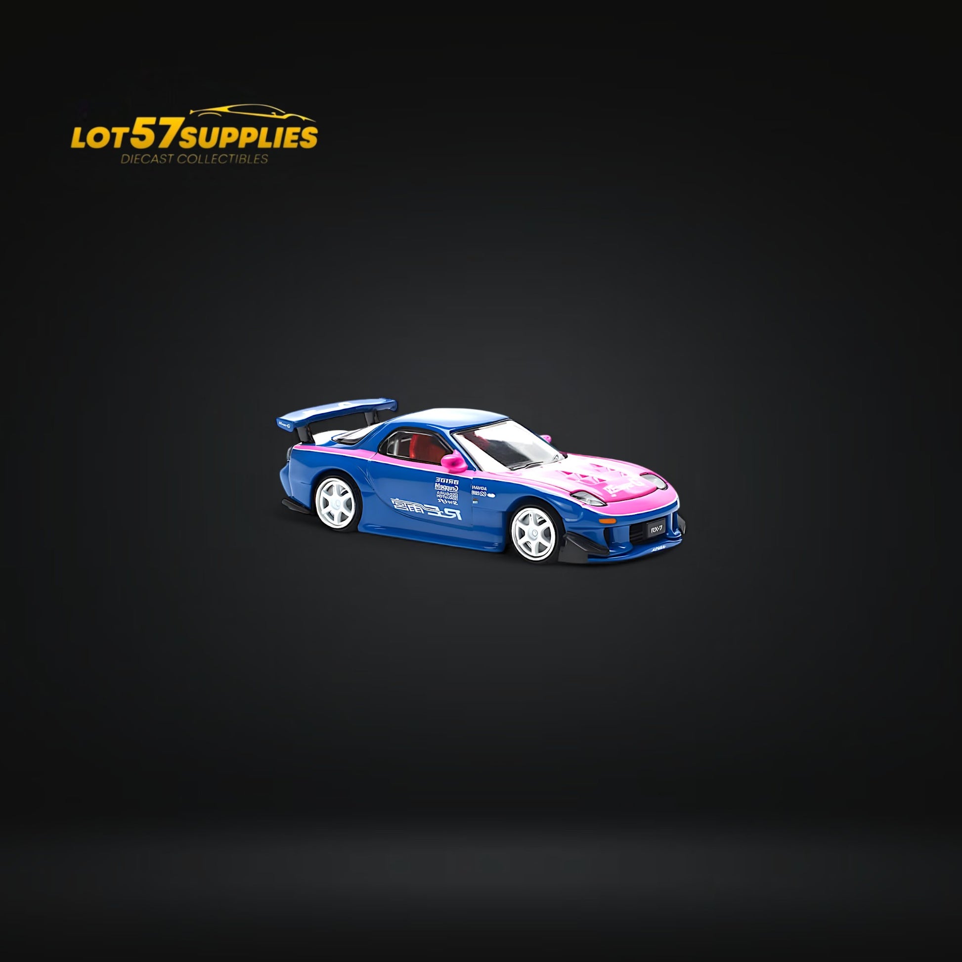 PopRace Mazda RX7 RE-AMEMIYA - Blue/Pink 1:64