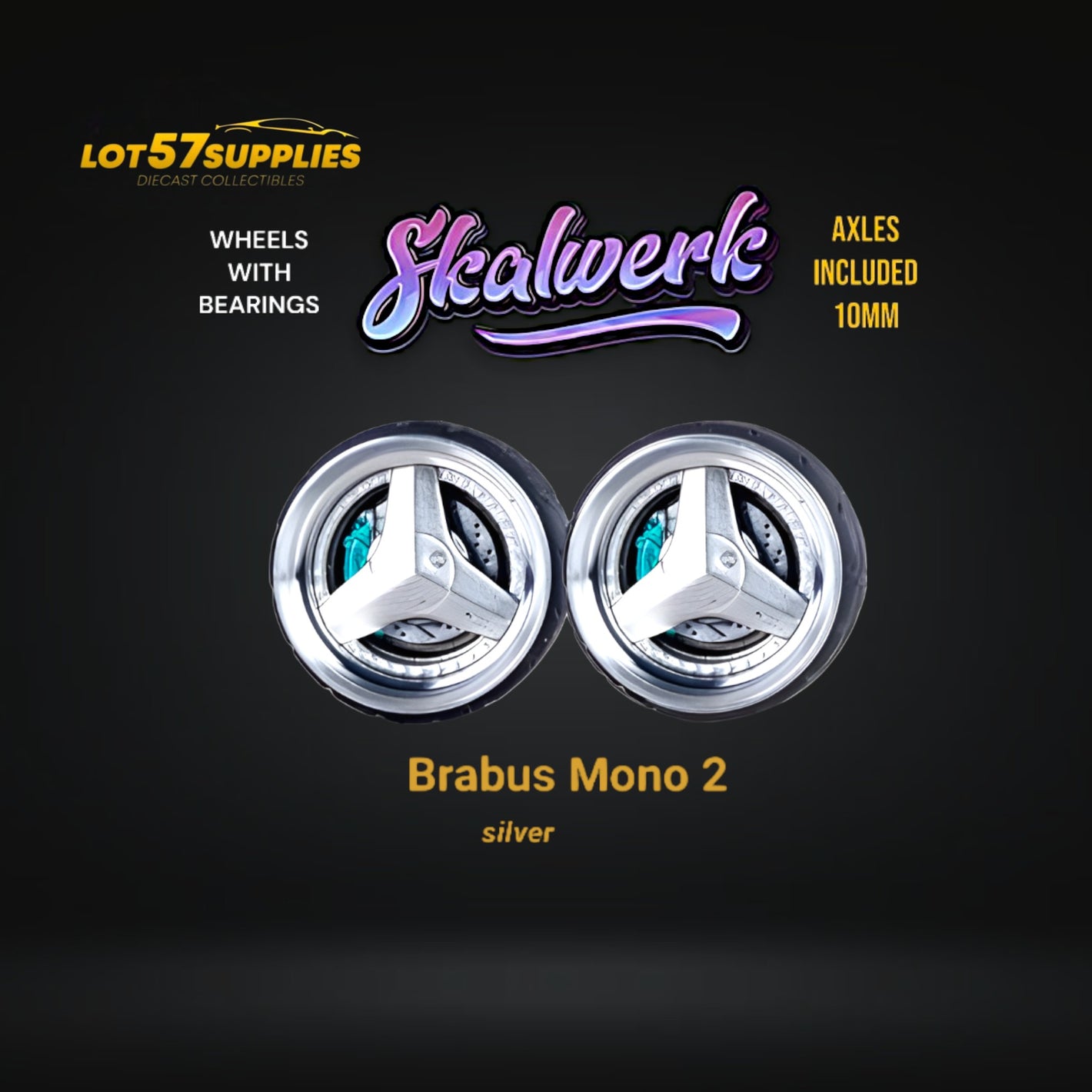 Custom Order Only - Skalwerk - BRABUS MONO 2 - SILVER - 1:64 (1 SET = 4 Wheels)