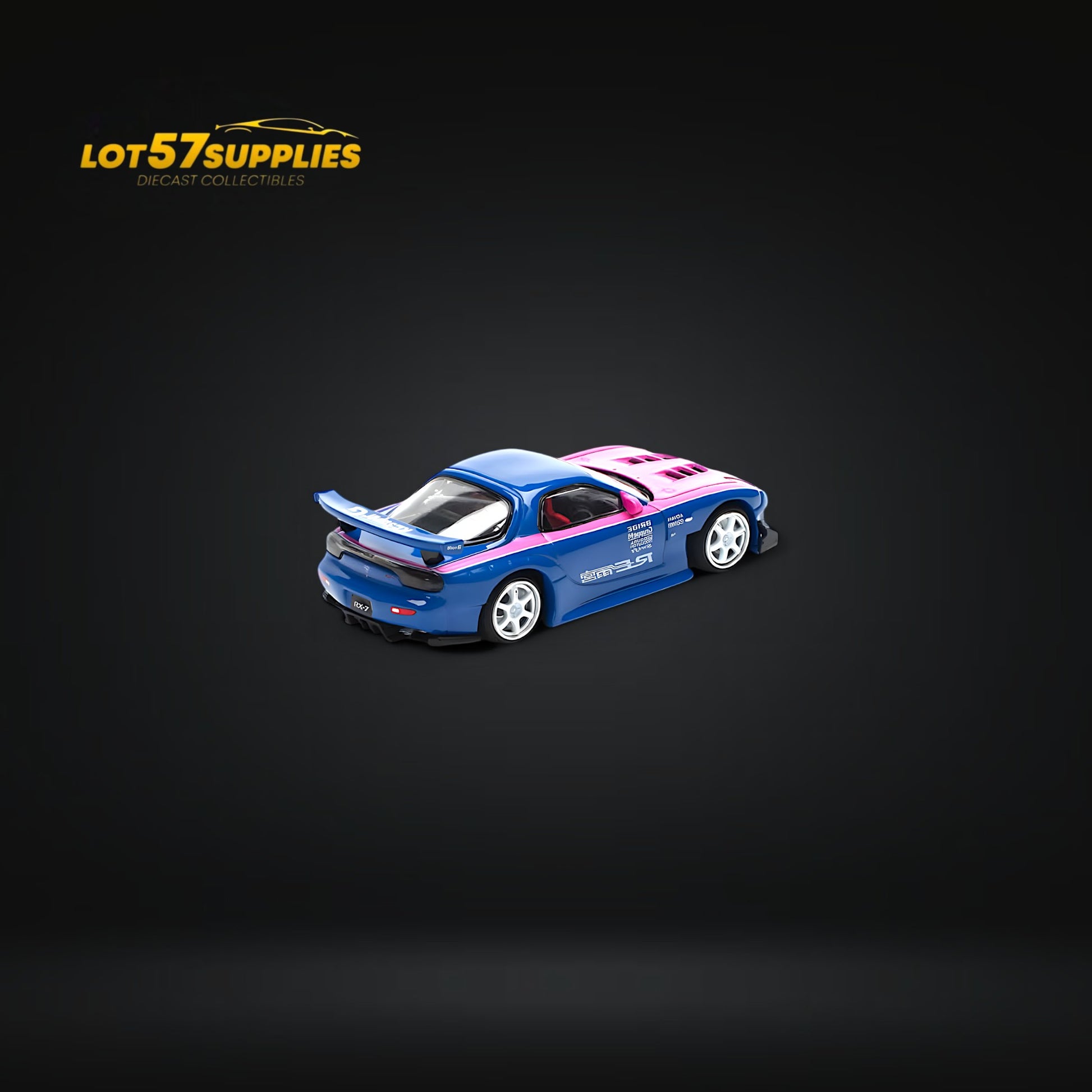 PopRace Mazda RX7 RE-AMEMIYA - Blue/Pink 1:64