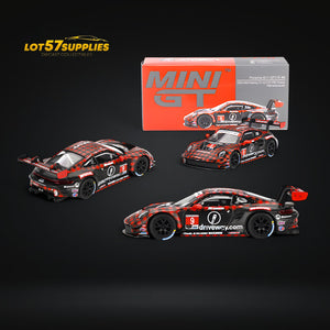 Mini-GT Porsche 911 GT3 R #9 GTD PRO Pfaff Motorsports IMSA 2023 Sebring 12 Hrs. Winner #770 1:64