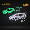 Flame Model Porsche RWB 993 Luminous Green Ocean 1:64