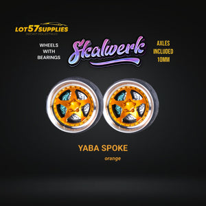Custom Order Only - Skalwerk - YABA SPOKE ORANGE - 1:64 (1 SET = 4 Wheels)