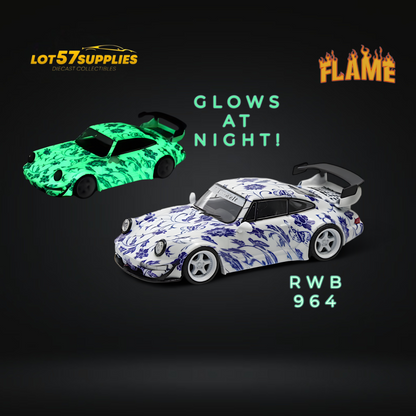 Flame Model Porsche RWB 964 Luminous Green Ocean 1:64