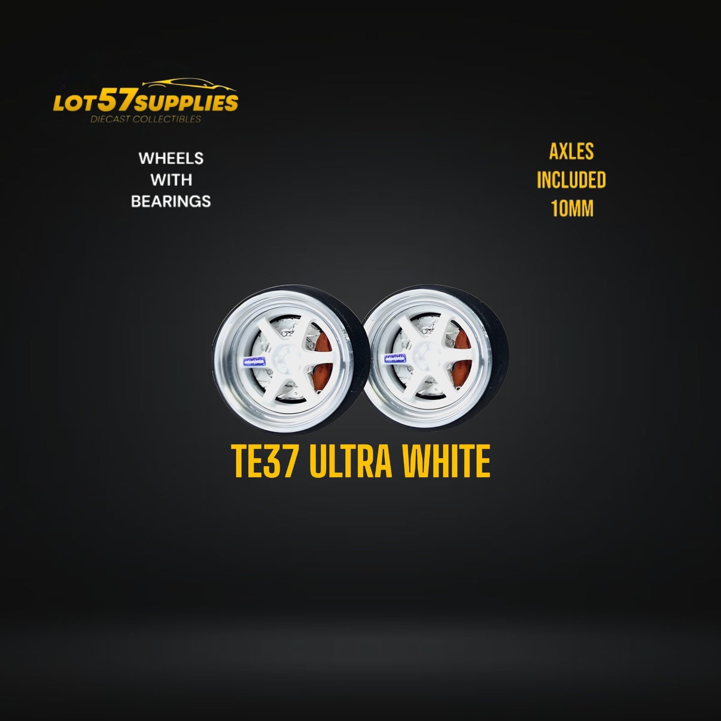 Custom Order Only - Skalwerk - TE37 ULTRA WHITE - 1:64 (1 SET = 4 Wheels)