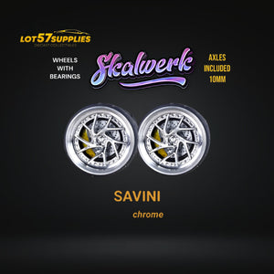 Custom Order Only - Skalwerk - SAVINI CHROME - 1:64 (1 SET = 4 Wheels)