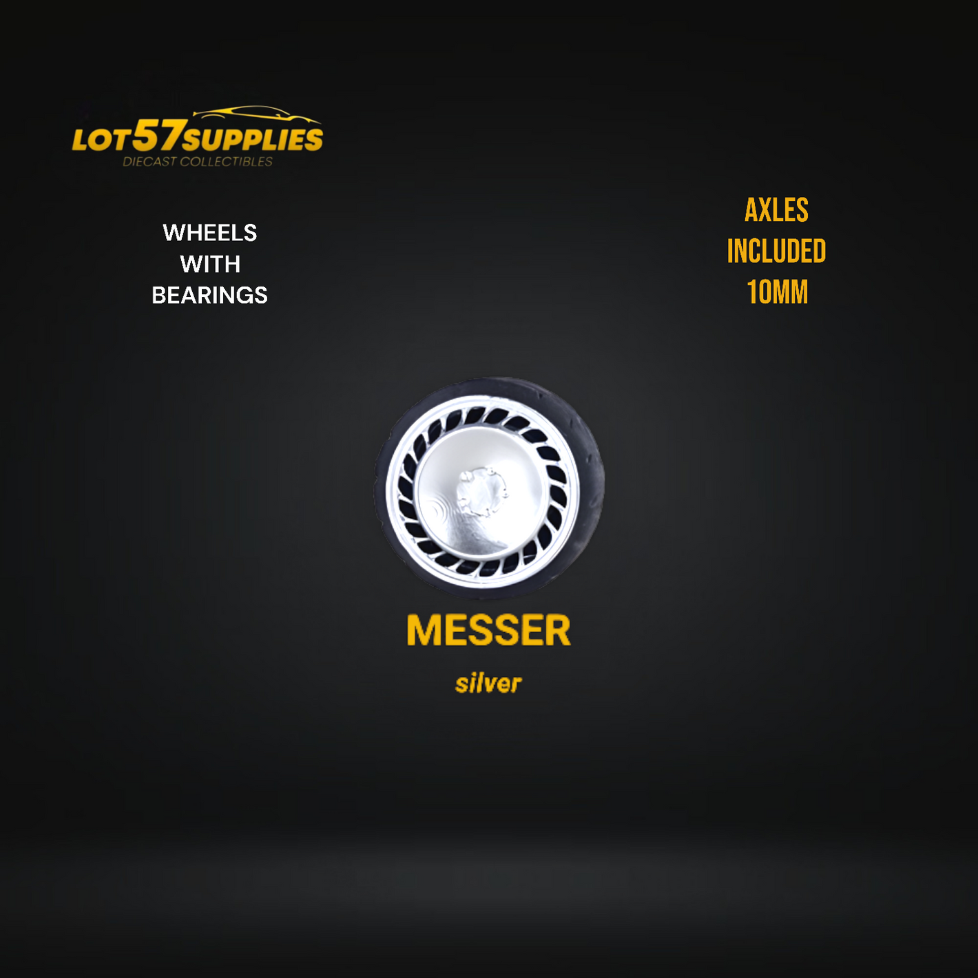Custom Order Only - Skalwerk - MESSER SILVER - 1:64 (1 SET = 4 Wheels)