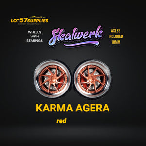 Custom Order Only - Skalwerk - KARMA AGERA - RED - 1:64 (1 SET = 4 Wheels)