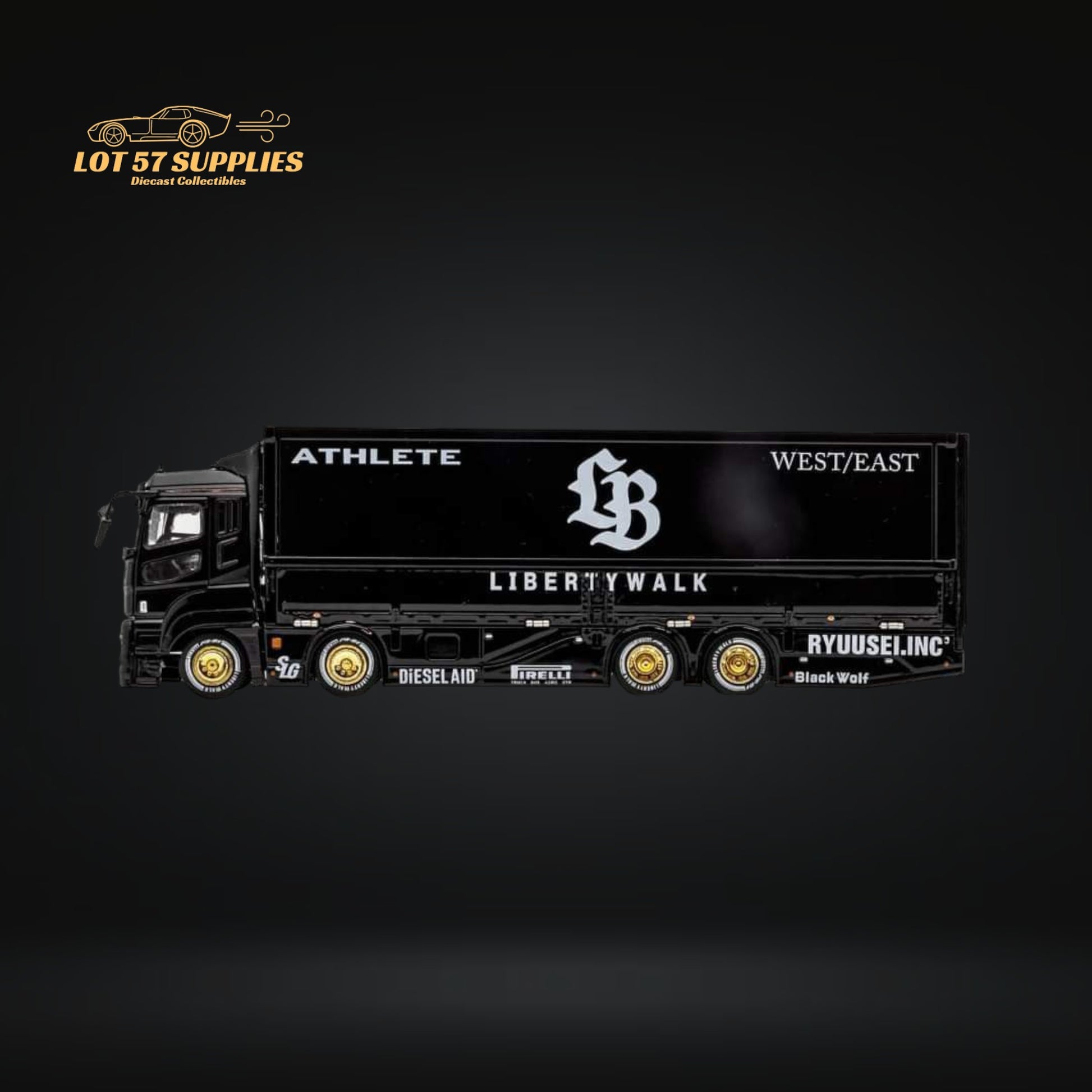 GCD x LWBK Mitsubishi Fuso Super Great LBWK Black Truck 1:64