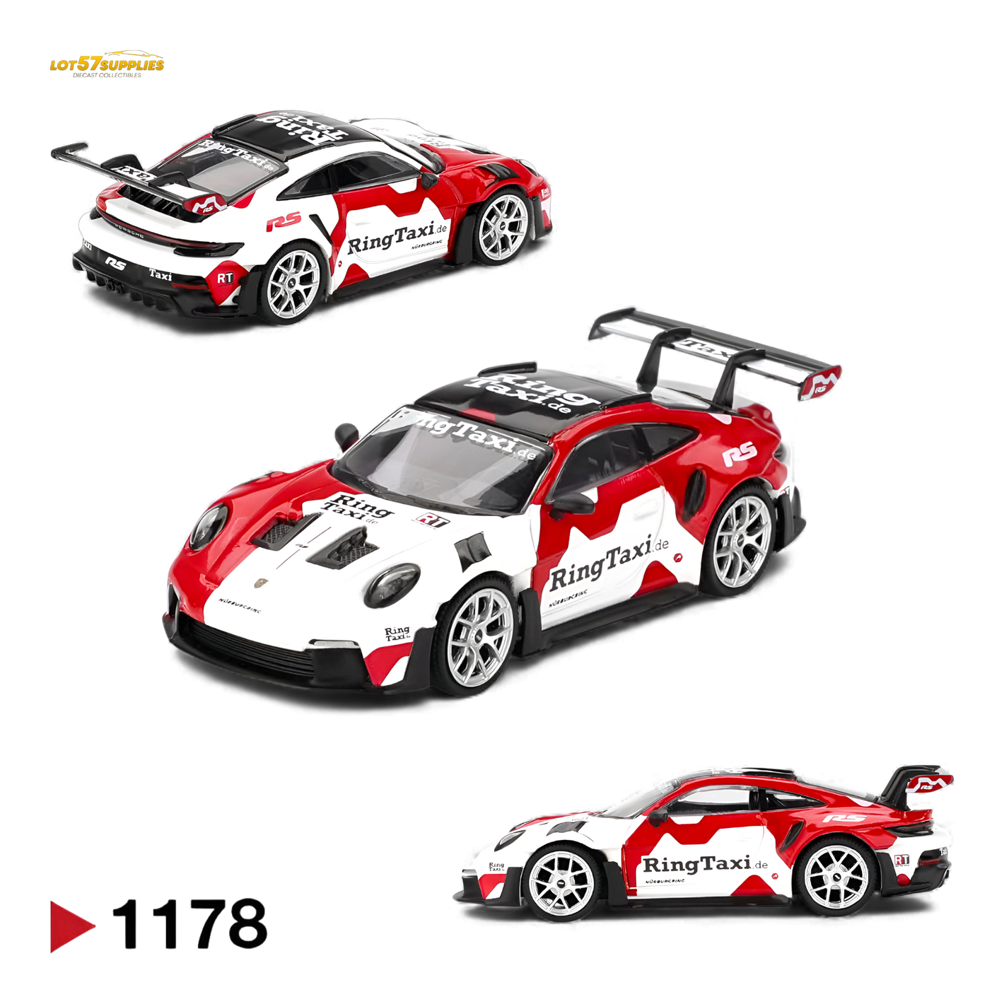 (Pre-Order) Mini GT Porsche 911 (992) GT3 RS Weissach RingTaxi.com 1:64