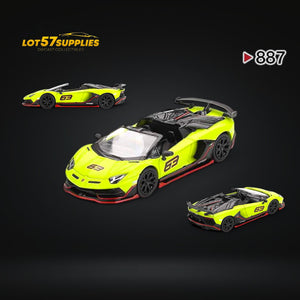 Mini-GT Lamborghini Aventador SVJ 63 Roadster Verde Shock #887 1:64