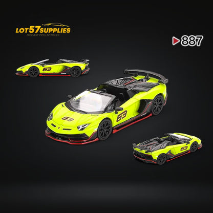 Mini-GT Lamborghini Aventador SVJ 63 Roadster Verde Shock #887 1:64