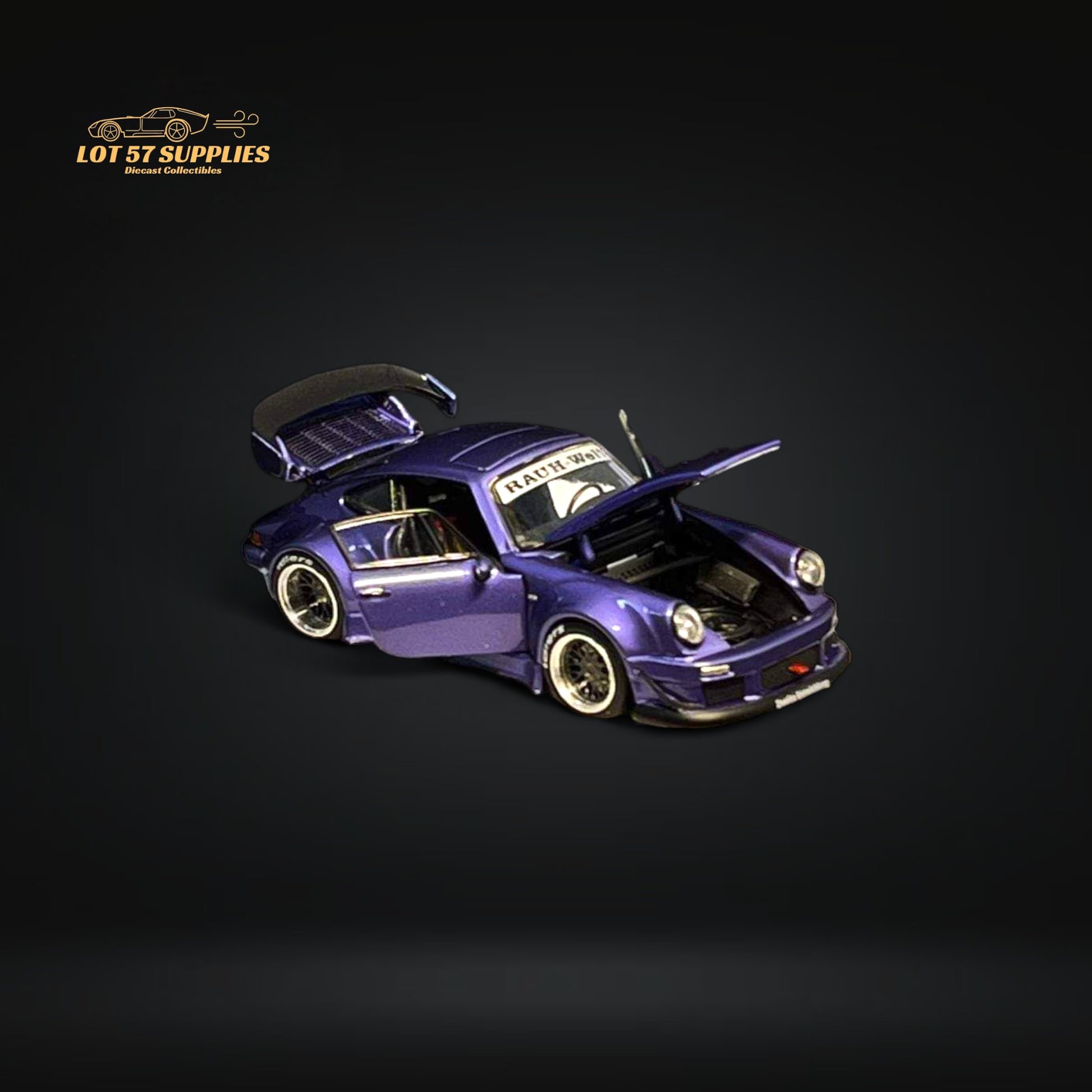 PGM Porsche 930 RWB Violet Purple Fully Openable Luxury Base 1:64 PGM-640207-ORD