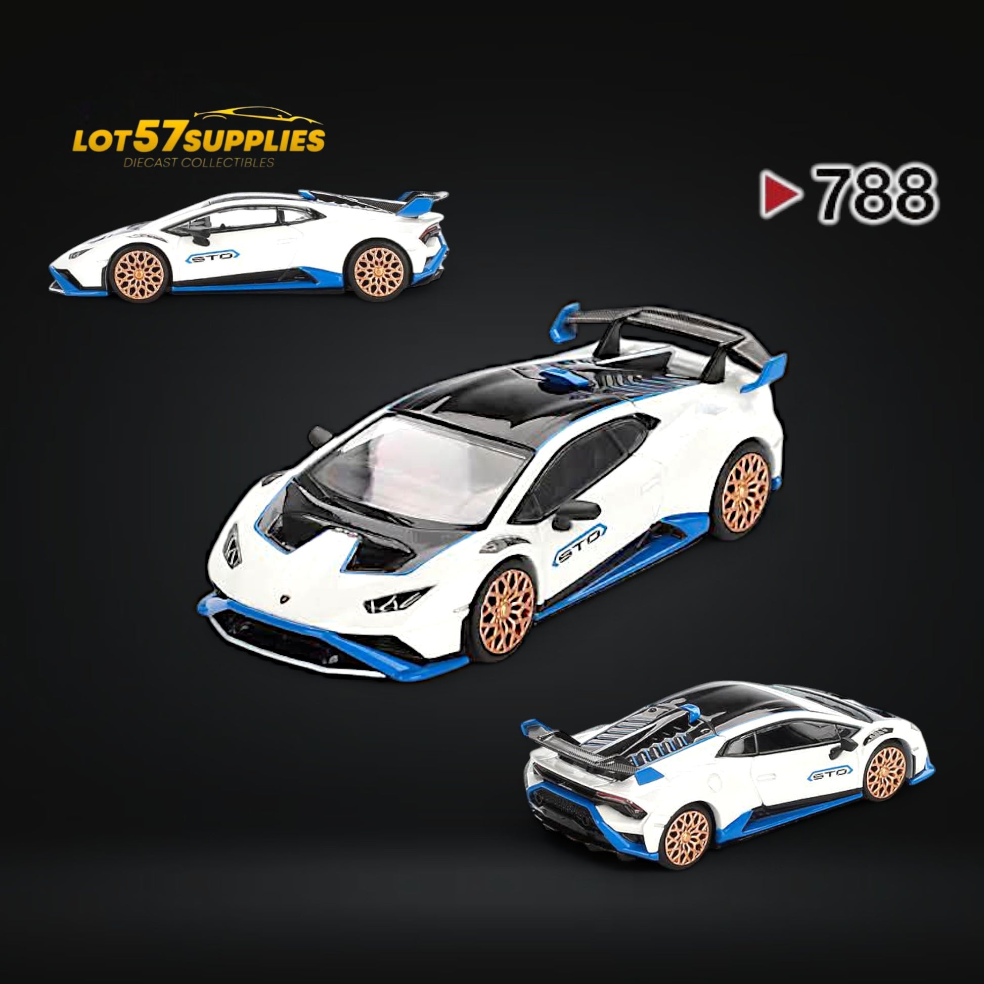 Mini-GT Lamborghini Huracán STO Bianco Asopo #788 1:64
