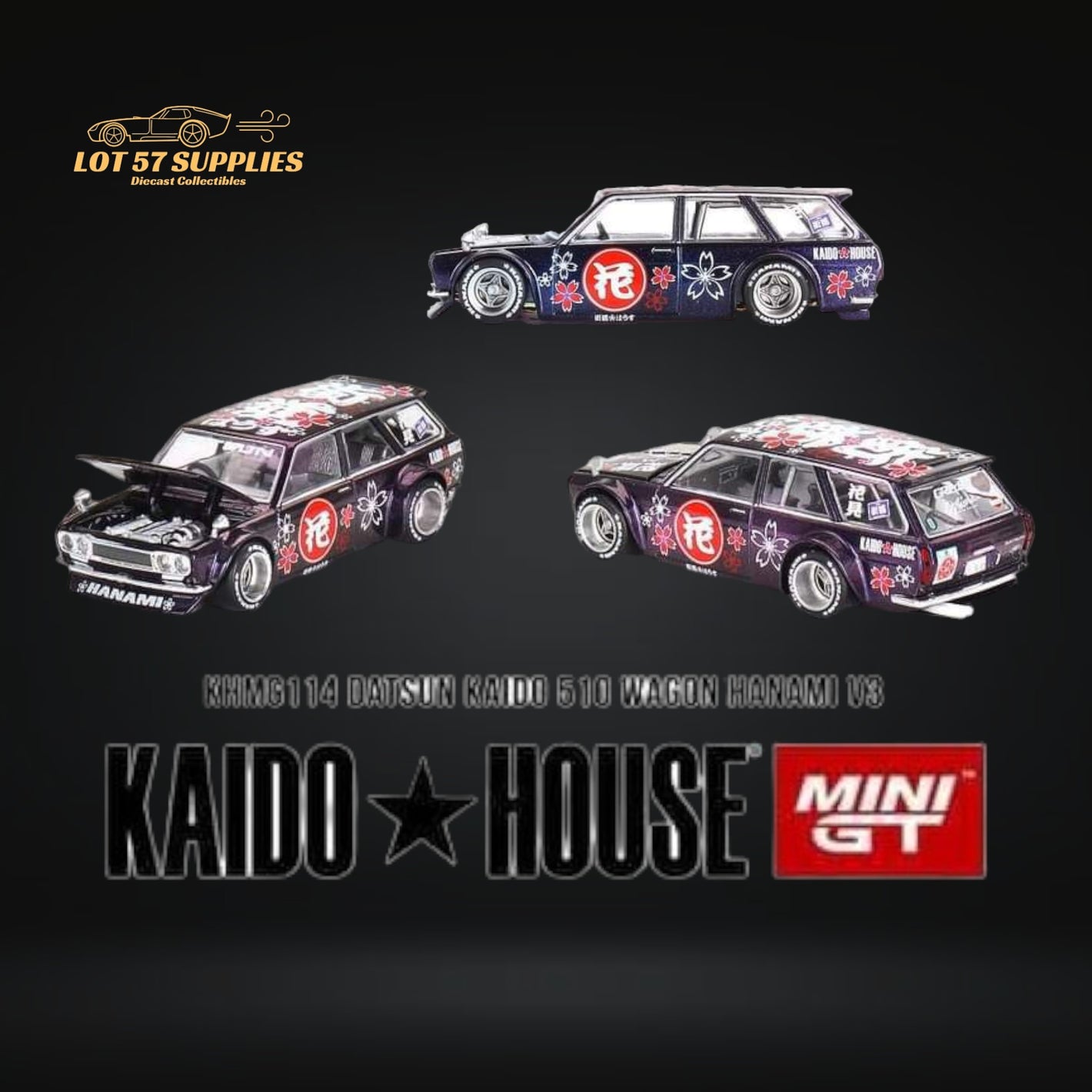 Mini GT x Kaido House Datsun KAIDO 510 Wagon HANAMI V3 1:64 KHMG114