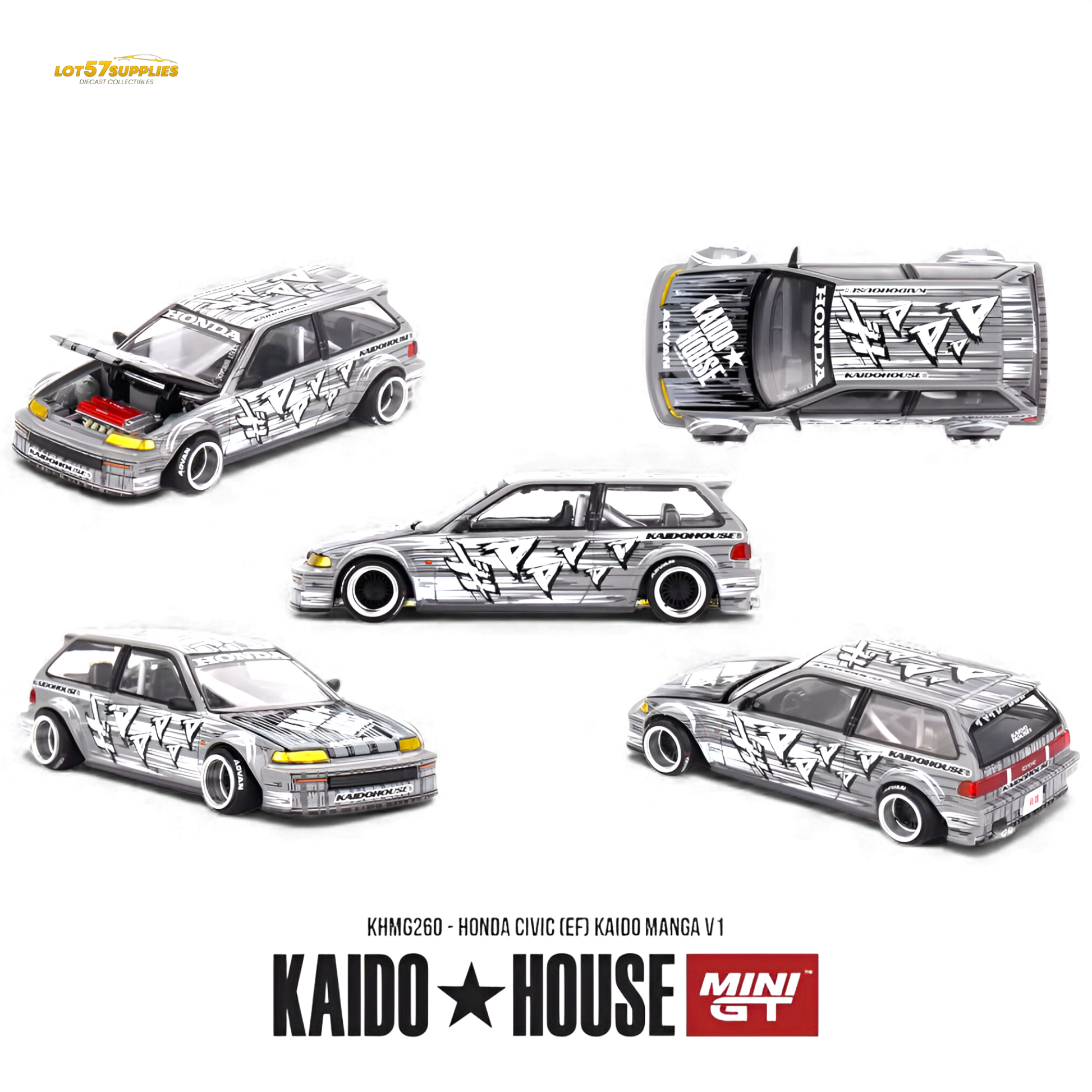 Mini GT x Kaido House Honda Civic EF Kaido Manga V1 1:64 Diecast Model