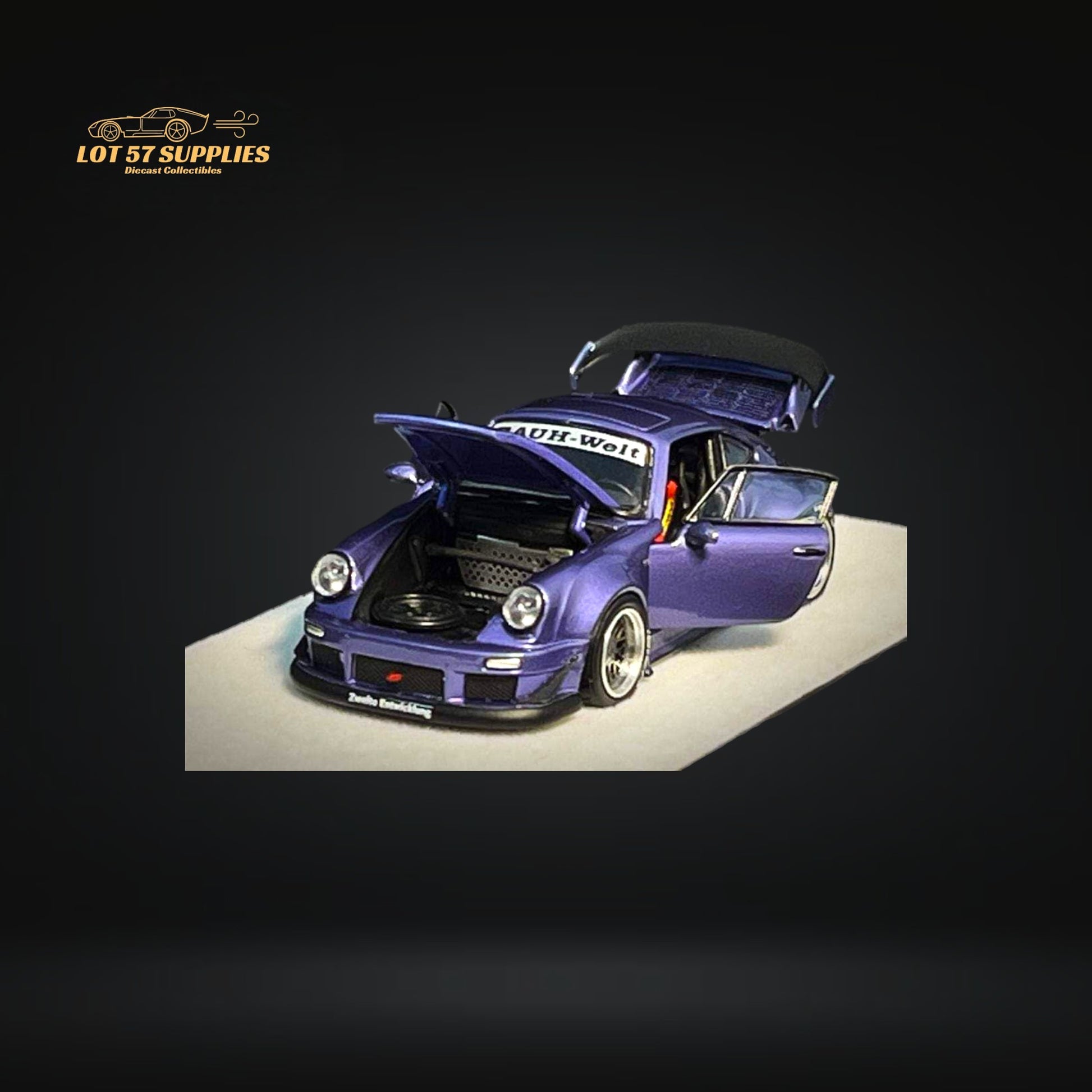 PGM Porsche 930 RWB Violet Purple Fully Openable Luxury Base 1:64 PGM-640207-ORD