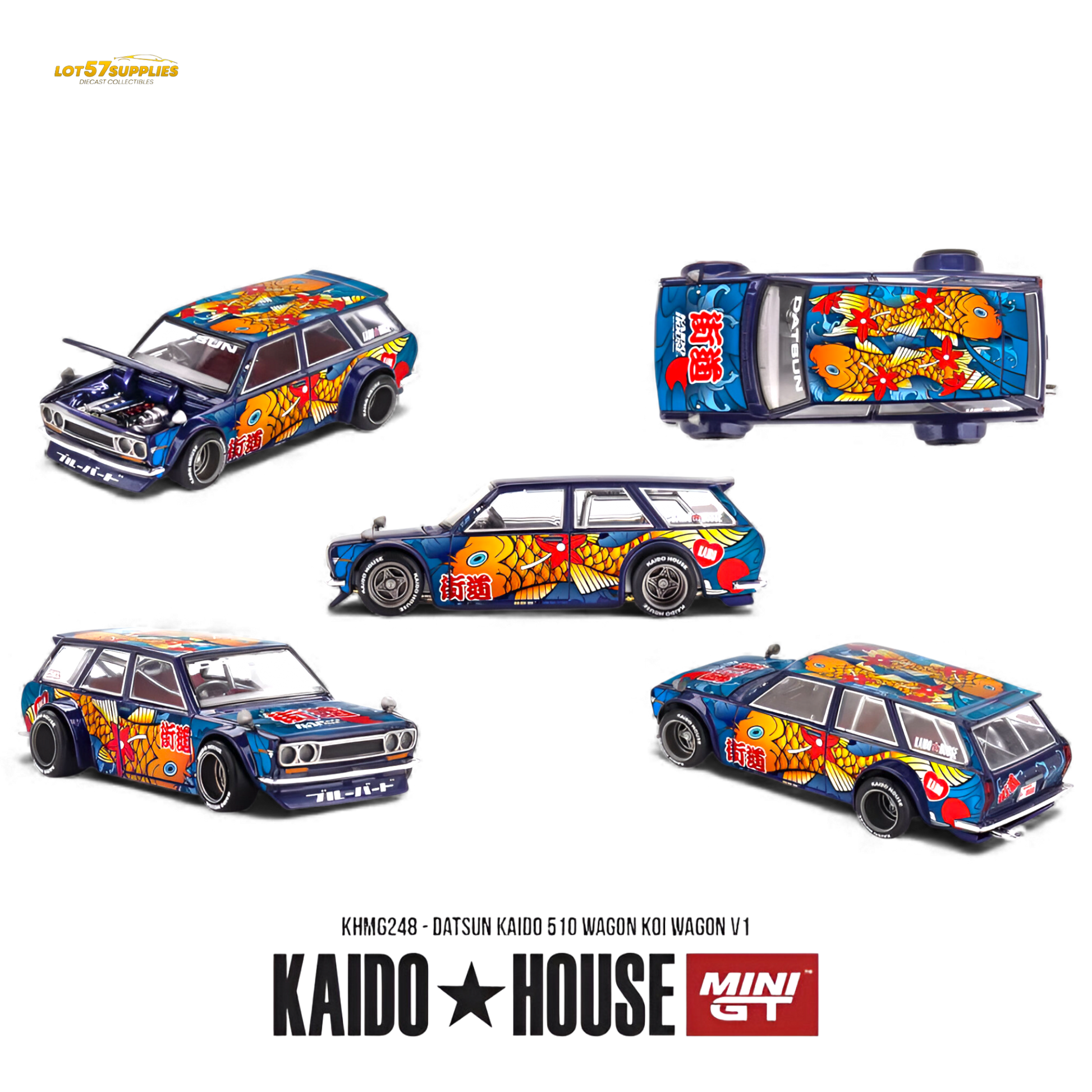 Mini GT x Kaido House Datsun 510 Wagon Koi V1 1:64 Diecast Model