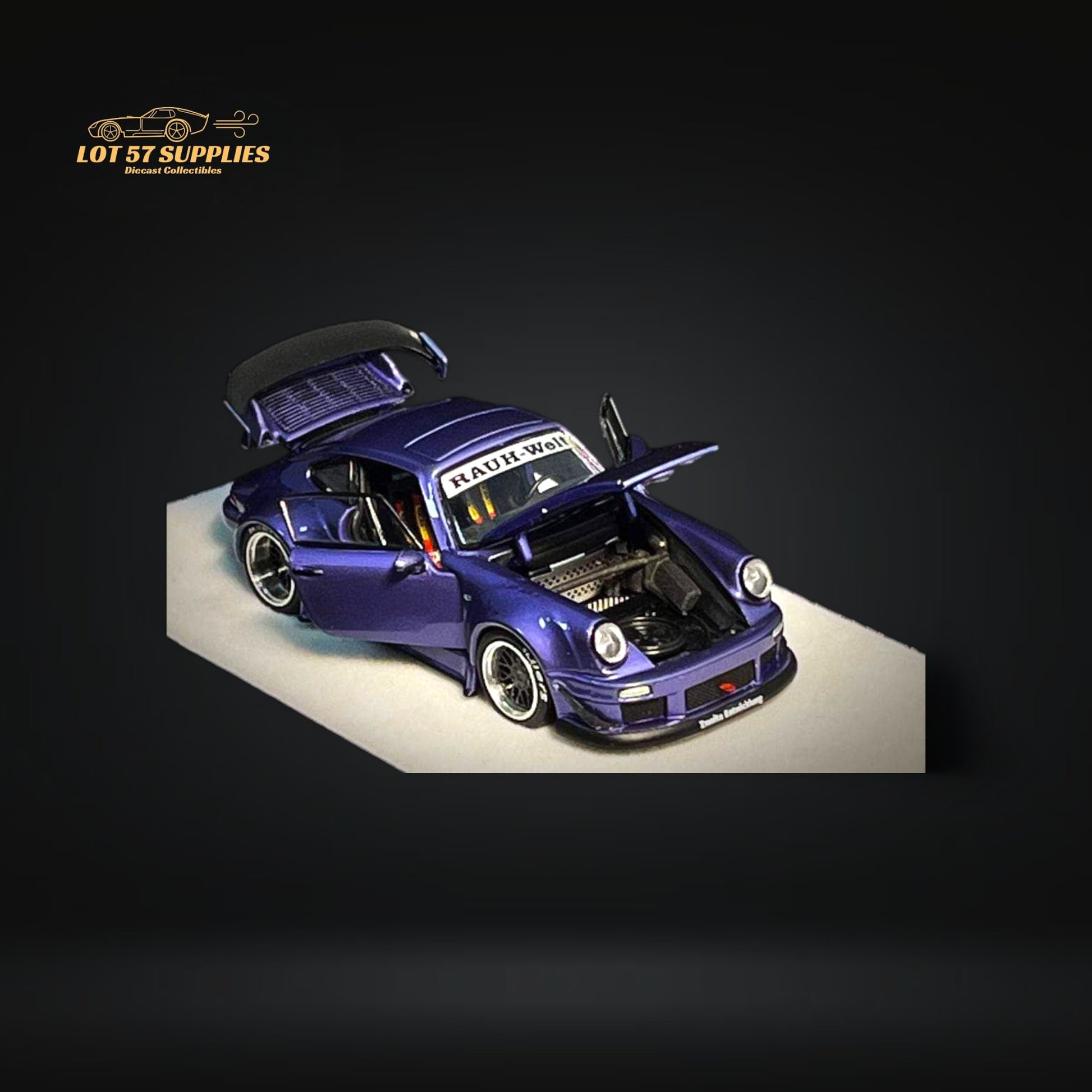 PGM Porsche 930 RWB Violet Purple Fully Openable Luxury Base 1:64 PGM-640207-ORD