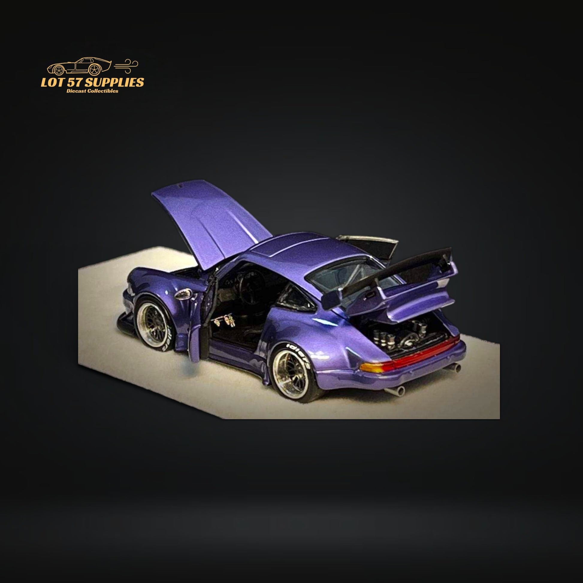 PGM Porsche 930 RWB Violet Purple Fully Openable Luxury Base 1:64 PGM-640207-ORD