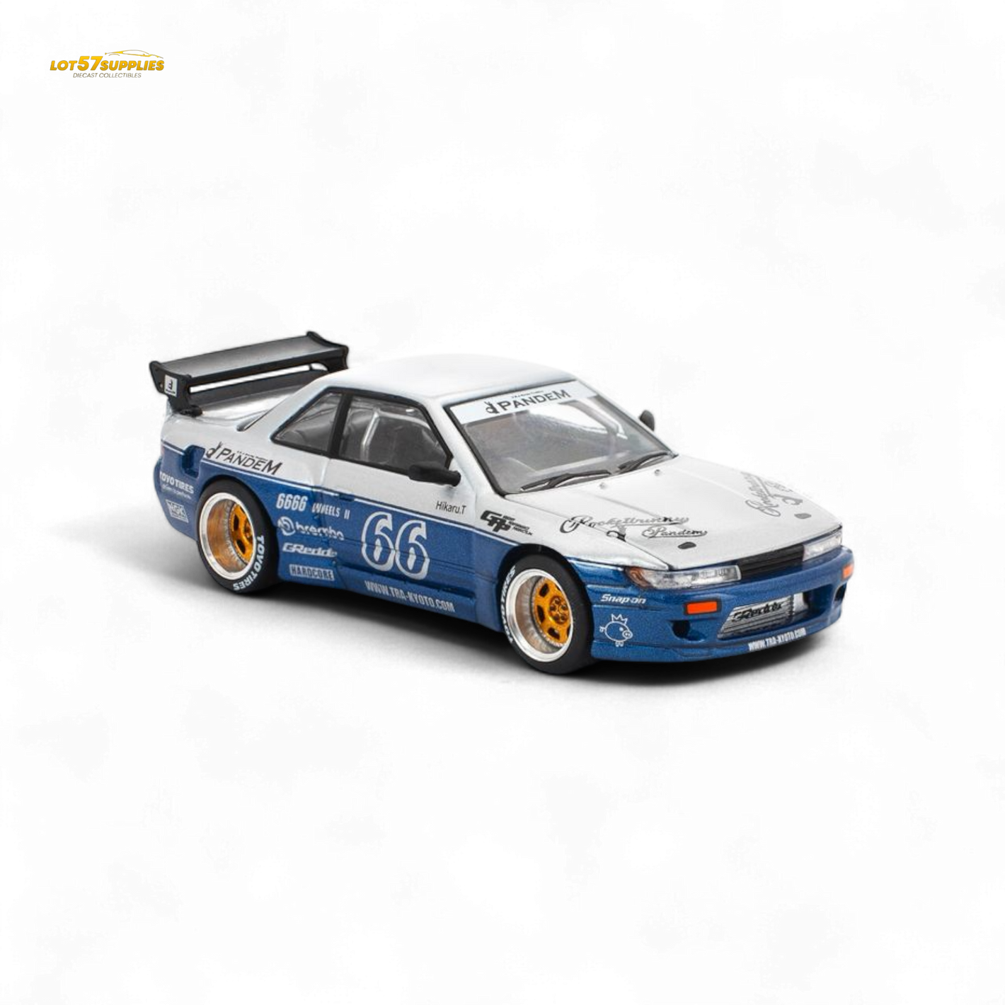PopRace Nissan Silvia S13 Moontech Blue 1:64 Diecast Model
