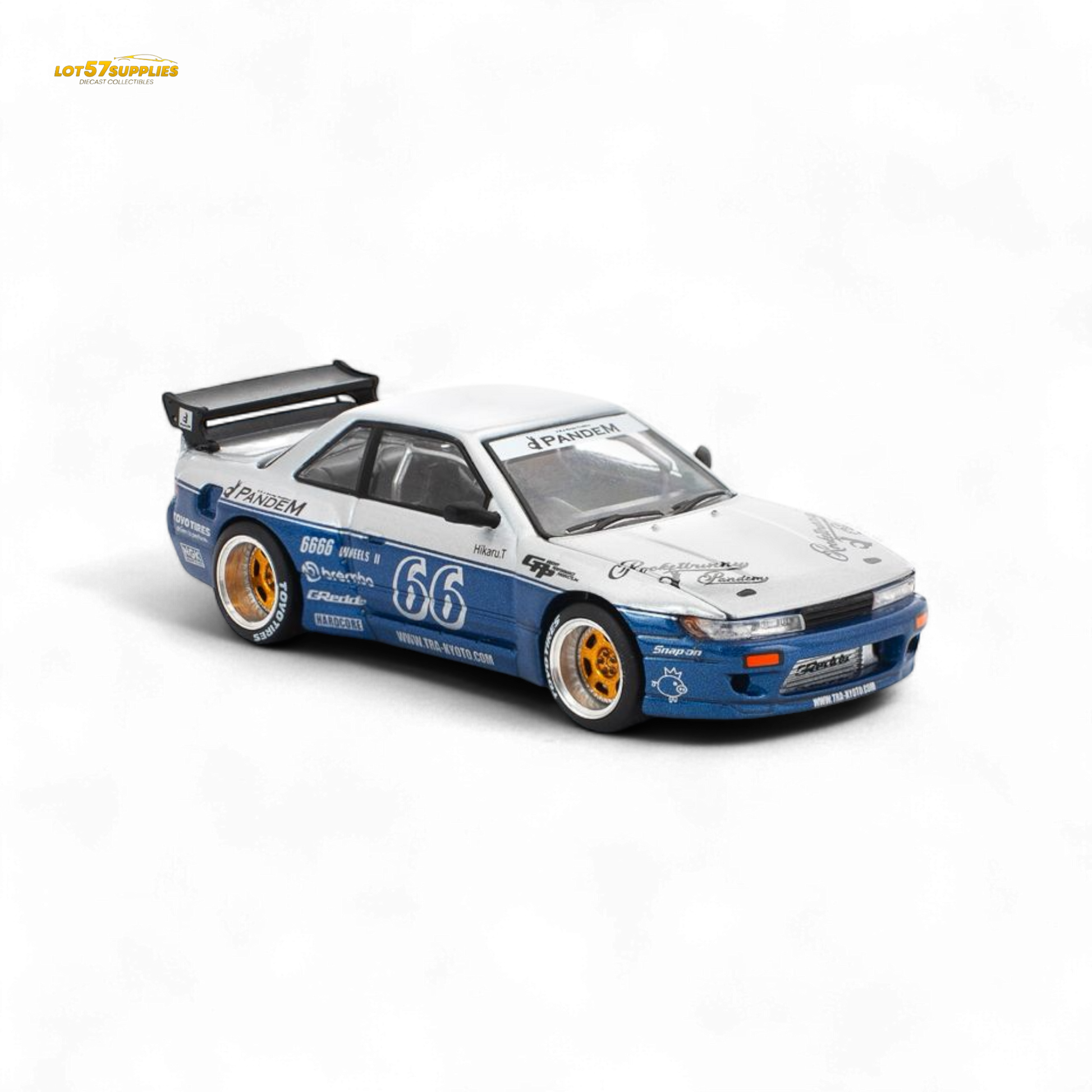 PopRace Nissan Silvia S13 Moontech Blue 1:64 Diecast Model