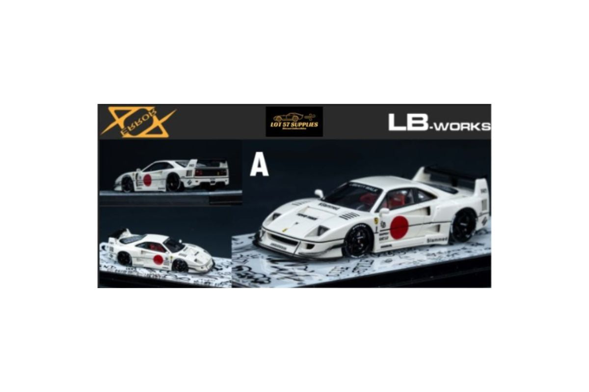 Error404 Ferrari F40 LBWK White & Red 1:64 Resin Limited to 399 Pcs EACH