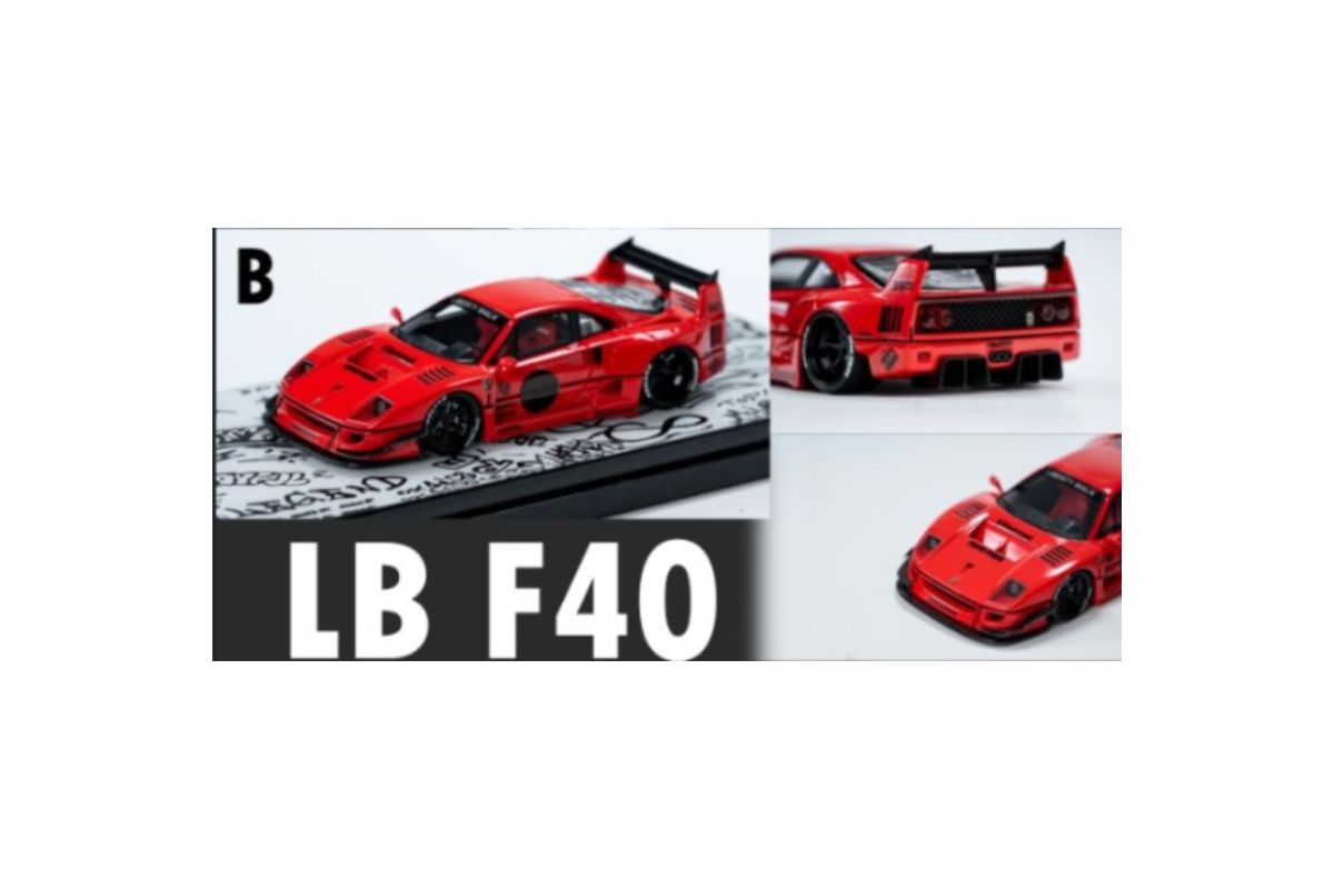 Error404 Ferrari F40 LBWK White & Red 1:64 Resin Limited to 399 Pcs EACH